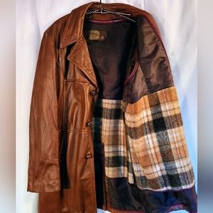 Vintage Mens Leather w Wool Zip liner